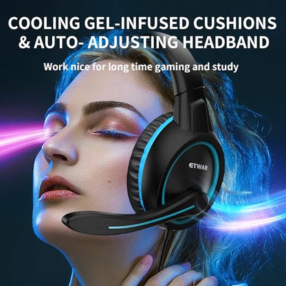 B3 Gaming Headset for Nintendo Switch, Xbox One, PS4, Mega Bass Surround and Noise Cancelling 3.5mm Jack Over Ear Headphones with Mic for Laptop PC Smartphones Blue - color: Blue
