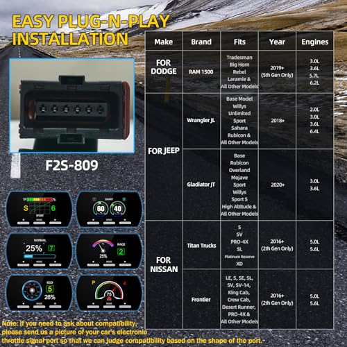 Throttle Response Controller 9 Drive Modes Throttle Controller MAIMEIMI Electronic Pedal Accelerator Compatible with Dodge Ram 1500 New Body Style,Jeep Wrangler JL Gladiator JT,Nissan Titan Trucks - size: 809