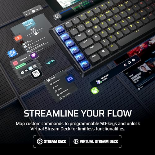 Corsair Vanguard AIR 99 Wireless RGB Gaming Keyboard – US QWERTY – Black | 99% Layout, Low-Profile, Optical-Mechanical, OPX Switches, 8000Hz, Stream Deck Integration, Flashtap SOCD - color: Black