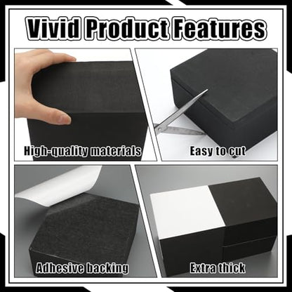 4 Pcs 3" Thick Foam Padding Sheet with Adhesive Backing 4 x 4 Inches Self Stick Neoprene Insulation Foam Sheet Black for Furniture Cars Speakers - color: Black, size: 3 Inch Thick, 4 x 4 Inches