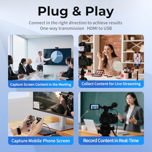 Guermok 4K HDMI Capture Card with Touch LED, Dual HDMI in/Loop-Out, USB 3.0, 4K@60Hz/ 2K@120Hz Video Capture, Mic/Line in, 4K60 Passthrough, Efficient Cooling, Streaming and Gaming for Switch2/1