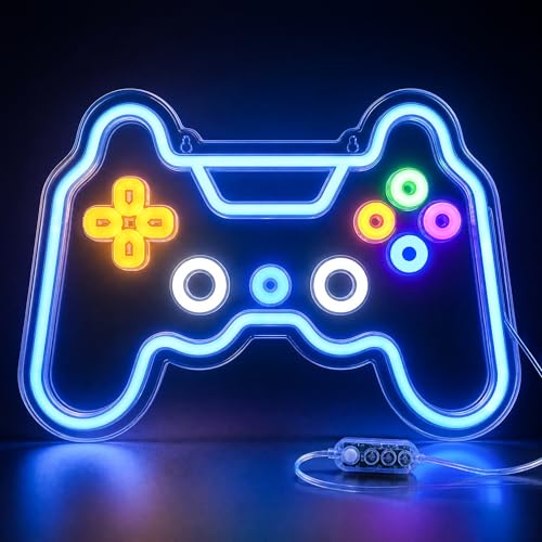 Welltodo Gaming Neon Sign, Motion Sensor Dimmable Gaming LED Lights for Wall Gamer Room Decor, Neon Signs for Boys Bedroom, Cool Gaming Lamp, Perfect Birthday Gifts for Boys Gamers Ideal Party Decoration & for Teen. - color: multicolored