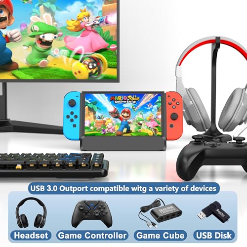 RREAKA for Nintendo Switch 2 Dock Station, Portable TV Docking Station with 4K@60Hz HDMI Output, USB 3.0 Port and 100W USB C Power, Includes HDMI Cable