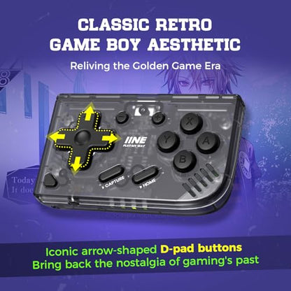 IINE Mini Retro Wireless Controller, Micro Remote Controller for Switch/OLED, PC, Android and IOS, Keychain Pocket-sized Controller with Turbo Function (Black) - color: Black
