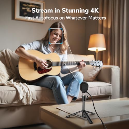 EMEET Piko 4K Webcam for Streaming, World’s 1st Dual-Camera AI-Powered 4K Camera w/AI Autofocus - style: Piko w/ 3 Mics 3 Sound Modes