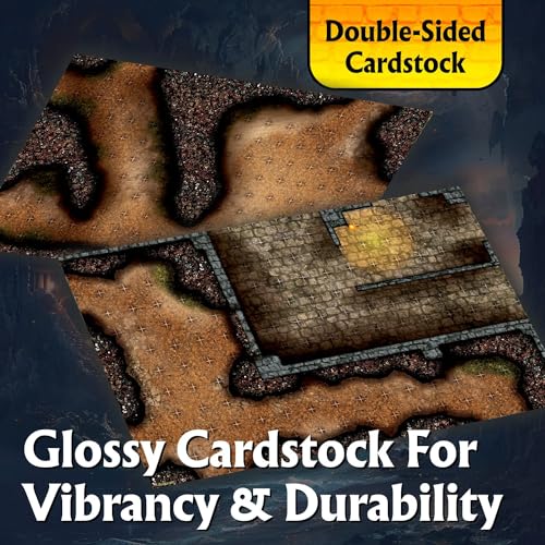 Arcknight The Winding Caverns Roleplaying Battlemaps; 16 Modular RPG Maps in 8 Double-Sided Pages, 1" Square Grid, Modular & Versatile Design for Tabletop Gaming - for Dungeons & Dragons & Pathfinder - style: Winding Caverns