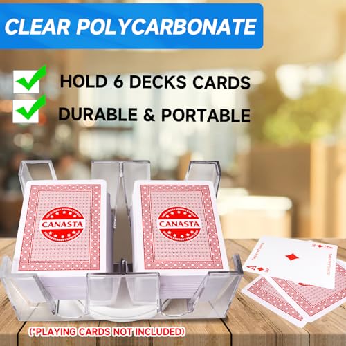 GSE 6-Deck Revolving Canasta Card Tray, 360° Rotating Playing Cards Holder | Canasta Card Holder, Swivel Cards Holder, Smooth Rotation, Cards Organizer For Hand & Foot, Rummy, UNO Games - size: 6-Deck