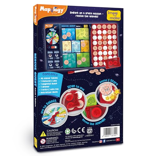 Imagimake Rescue Quest - Animals & Habitats, Educational Board Game | Screen-Free Family Fun, Travel Activity, Learn Wildlife & Habitats, Birthday Gift for Boys & Girls Ages 5,6,7,8,9,10 Year Old - style: Animals & Habitats