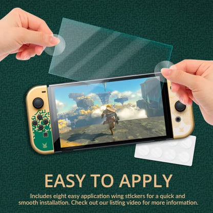 Orzly Glass Screen Protector for Nintendo Switch OLED 2024 Console Accessories (Pack of 4) - Tempered Glass Life time Edition - size: 7"