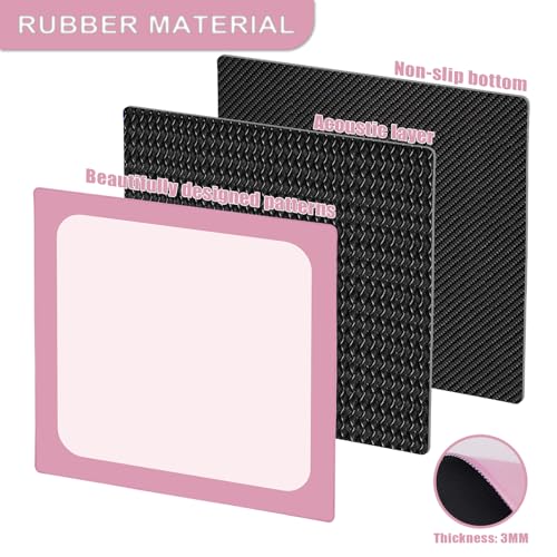 32.5 Inch Mahjong Mat for Table, 3MM Non-Slip & Noise Reduction Gaming Mat with Drawstring Bag, Perfect for Poker, Board Games, Card Games, Tile Games, and Dominoes (Flamingo-Baby Pink) - color: Flamingo-baby Pink