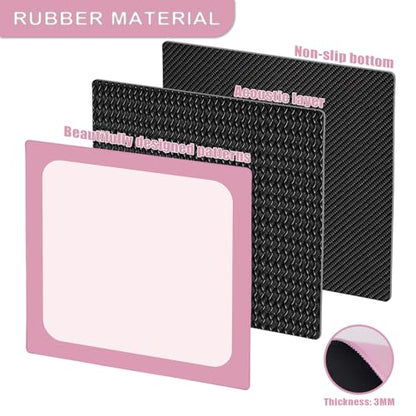 32.5 Inch Mahjong Mat for Table, 3MM Non-Slip & Noise Reduction Gaming Mat with Drawstring Bag, Perfect for Poker, Board Games, Card Games, Tile Games, and Dominoes (Flamingo-Baby Pink) - color: Flamingo-baby Pink