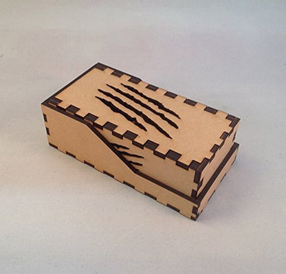 Werewolf Mini Dice Tower v1 Glass Green Acrylic Window Laser Cut MDF Unique Gift