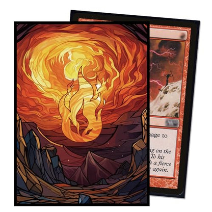 UAONO MTG Card Sleeves 100ct - Mountain - Art Card Sleeves Deck Protector, Clear Front & Matte Textured Back, Sleeves for Magic The Gathering, Basic Lands Series - color: Mountain