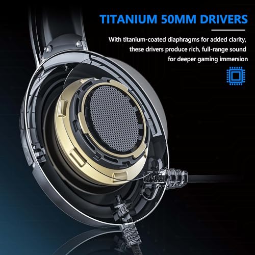 BINNUNE Wireless Gaming Headset — 2.4GHz Low-Latency USB Dongle + Bluetooth, 50mm Drivers 7.1 Surround, Noise-Cancelling Mic, 40H Battery — Over Ear Wireless Headphones for PS5, PC, Laptop, White - color: White, style: For PS5