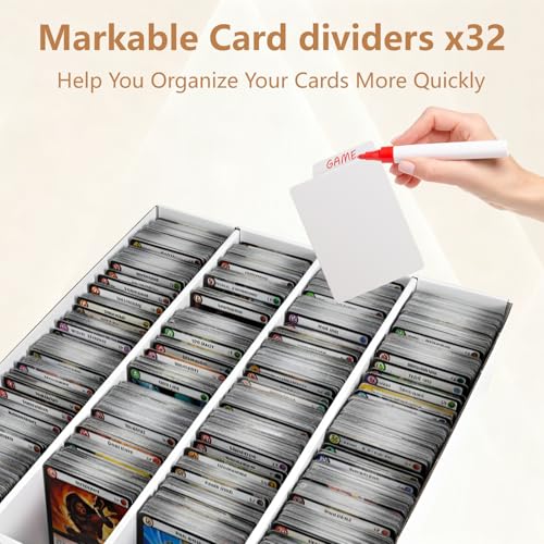 RLAVBL 2-Pack 3600 Count Trading Card Storage Box, 4 Row Cardboard Card Boxes with Dividers for Sports, MTG, TCG, Toploader - size: 2 Pack (4 Row)