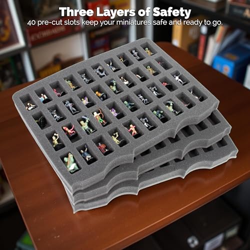 CASEMATIX Miniature Carrying Case - Hard Shell Warhammer Carrying Case with Shock-Absorbing Foam, Portable Miniature Case with 120 Miniature Capacity for Secure Transportation