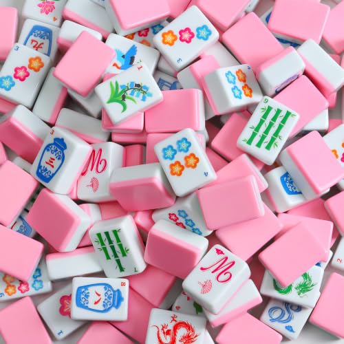 Mahjong Tile Set, 168 American Mahjong Sets with Bag and Mah Jongg Accessories for Travel Parties Family Game Night Gifts(1.2")