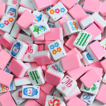 Mahjong Tile Set, 168 American Mahjong Sets with Bag and Mah Jongg Accessories for Travel Parties Family Game Night Gifts(1.2")