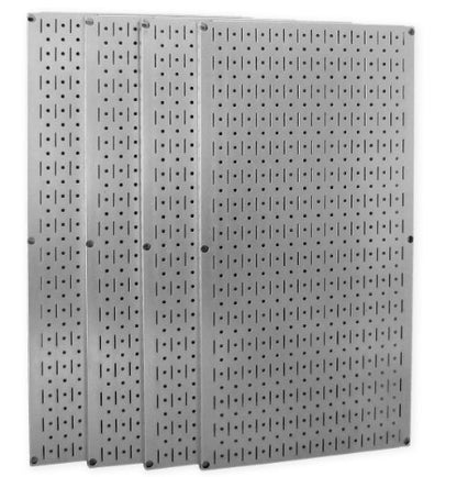 Wall Control Pro-Grade Metal Pegboard Organizer Galvanized Tool Board Panels with Black Accessories