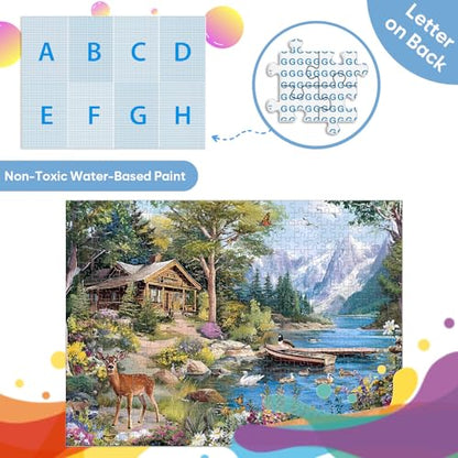 500 Piece Puzzle for Adults, Mountain Cabin Lake Jigsaw Puzzle 500 Piece for Seniors Teens, Family Puzzles Game Interlock Perfectly No Dust, Home Decoration Puzzles Birthday Party Gift for Men Women - style: Cabin Lake Beer Puzzle