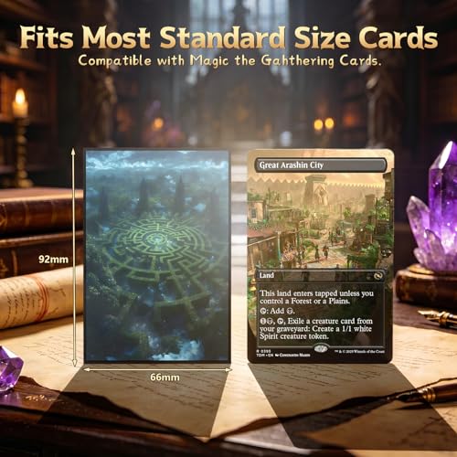 MTG Card Sleeves -Hedge Maze- Surveil Lands - Ultra Clear Front & Matte Finish Back, 100 Count Standard Size Matte Art Sleeve for Magic the Gathering - color: Hedge Maze