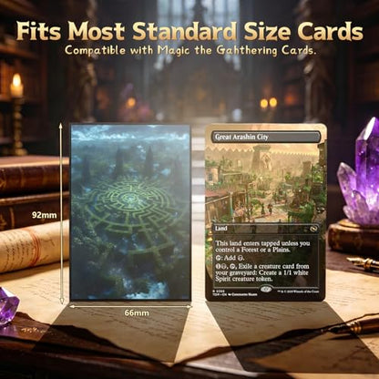MTG Card Sleeves -Hedge Maze- Surveil Lands - Ultra Clear Front & Matte Finish Back, 100 Count Standard Size Matte Art Sleeve for Magic the Gathering - color: Hedge Maze