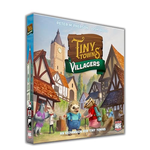 Tiny Towns: Villagers Expansion, Adds Villagers, New Buildings & Monuments | 1-6 Players, Ages 14+, 45 Mins, Anthropomorphic Animals