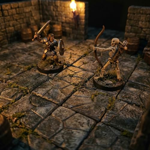 Dollhouse Miniature Paving Stones, Model Tiles | Set of 50 pcs for Fairy Gardens and Tabletop Terrain, REDUCIO! - color: Dungeon Floor Tiles