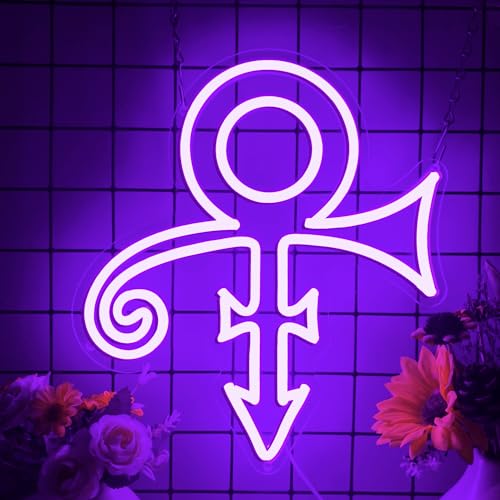 Prince Purple Symbol Neon Signs for Wall Decor,Dimmable Music Singer Love Symbol Sign,USB Powered Neon Light for Dorm Man Cave Bar Music Studio Party Birthday Gifts(11.8 * 13.3in) - color: Prince Purple
