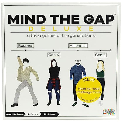 Spin Master Games, Mind The Gap Deluxe Trivia Game, A Board Game for All Generations, Play on Thanksgiving, Friendsgiving, Birthdays & Family Nights, 2-12 Players, for Ages 10 & Up - color: Mind the Gap Deluxe