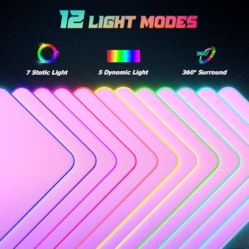 ITNRSIIET RGB Gaming Mouse Pad Full Desk XL Extended Large Gaming Mousepad 12 Lighting Modes, 30% Thicker, Big LED Desk Mat for Keyboard Men Gamers Esport Pros, 32" x 12",Gradual Purple - color: Z-gradual Purple