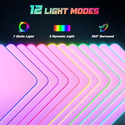 ITNRSIIET RGB Gaming Mouse Pad Full Desk XL Extended Large Gaming Mousepad 12 Lighting Modes, 30% Thicker, Big LED Desk Mat for Keyboard Men Gamers Esport Pros, 32" x 12",Gradual Purple - color: Z-gradual Purple