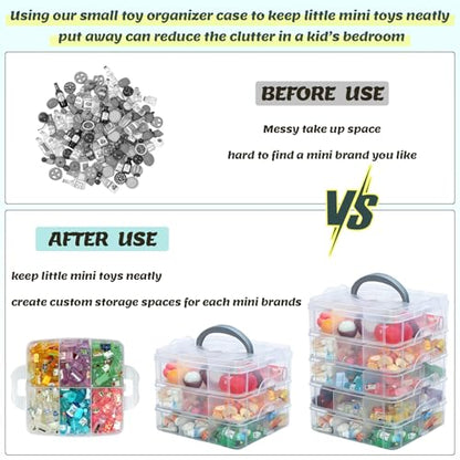 5-Tier Minibrand Storage Case, Adjustable Organizer Box for Toys | Plastic case with adjustable compartments for mini collectibles and figures. Case only, Minibrands not included.