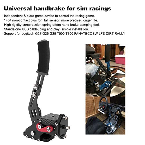 Fockety USB Handbrake for PC, Professional 14Bit Dirt Rally Racing Handbrake, Plug and Play, Universal Gaming Peripherals for Sim Racing Game, for Windows, for Logitech: G27 G25 G29 T500 T300