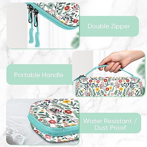 FINTIE Carrying Case for Nintendo Switch / Switch OLED Model (2021) | Shockproof, Hard Shell Protective Cover, Portable Travel Storage Bag, 10 Game Card Slots & Inner Pocket - color: spring bloom