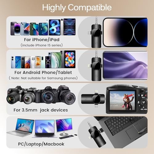 Labstandard Wireless Lavalier Lapel Microphone for iPhone, iPad, mini Video Recording Mic for Interview Video Podcast Vlog YouTube & Livestream, Noise Reduction, Plug & Play (3-in-1 Port) - style: 3-IN-1 Port