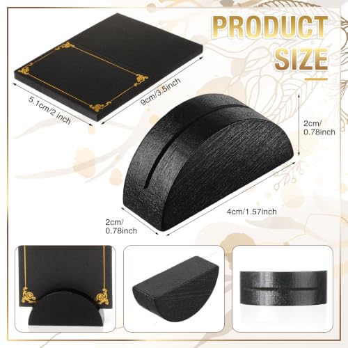 Colingmill 24 Pcs Wooden Table Number Stands with Tented Cards,Black | Wedding Table Name Holder Semicircular Design Place Card Holders for Retail Shop Wedding Party Events - color: Black