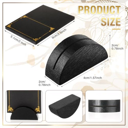 Colingmill 24 Pcs Wooden Table Number Stands with Tented Cards,Black | Wedding Table Name Holder Semicircular Design Place Card Holders for Retail Shop Wedding Party Events - color: Black