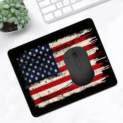 American Flag Gaming Mouse Pad, Stitched Edge Anti Slip Computer Mouse Pad | High Density Smooth Surface, Anti Slip Rubber Bottom Stable And Not Displaced, Exquisite Lock Edge Wear-Resistant And Durable - color: American Flag
