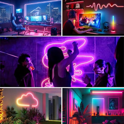20Ft Neon Rope Lights,Flexible Led Rope Lights Control with App/Remote,Multiple Modes Rope Lights,IP65 Outdoor Waterproof,Music Sync Light Strip for Bedroom - size: 20FT Neon Rope Lights