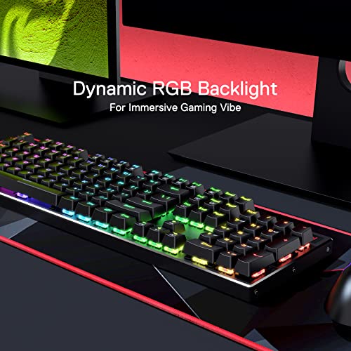 Redragon K556 PRO Upgraded Wireless RGB Gaming Keyboard, BT/2.4Ghz Tri-Mode Aluminum Mechanical Keyboard w/No-Lag Connection, Hot-Swap Linear Quiet Red Switch - color: Black PRO, size: Red Switch