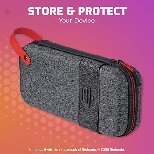 PDP Pull-N-Go 2-in-1 Travel Case & Accessory Storage for Nintendo Switch | Licensed for Nintendo Switch, Removable Compartments, Hard-Shell Design, Removable Slim Travel Case, Elite Edition Grey - style: Pull-n-go