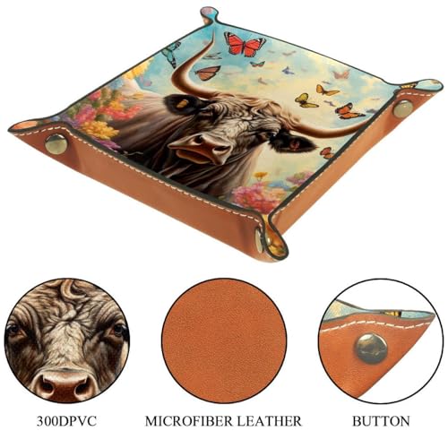 Highland Cow Flower Dice Tray Dice Rolling Tray Folding Dice Holder for Dice Games, Like RPG, DND and Other Table Games - color: Multi 20
