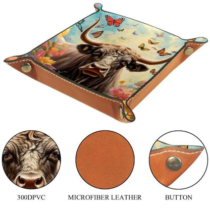 Highland Cow Flower Dice Tray Dice Rolling Tray Folding Dice Holder for Dice Games, Like RPG, DND and Other Table Games - color: Multi 20