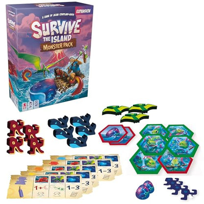 Survive The Island Monster Pack Board Game Expansion | Add 3 News Monsters to Your Game! Fun Strategy Game for Kids & Adults, Ages 8+, 2-5 Players, 45 Mins