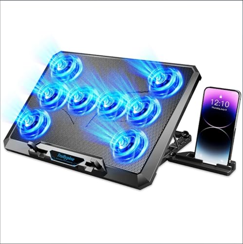Cooling pad for Dell XPS 13 14 15 16 17 Laptop, with 8 Fan, Adjustable Speed, 5-Level Height Adjustment, Mute Silent,Built-in Phone Stand