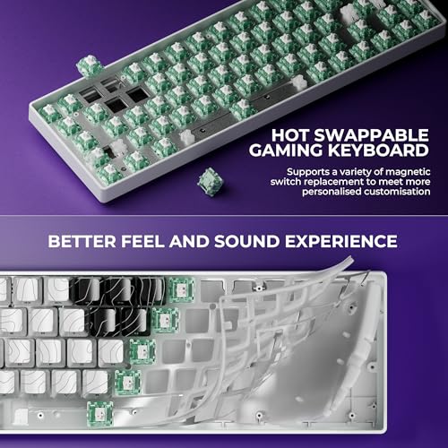 x XVX HE68 Pro Rapid Trigger Keyboard 60% Percent,Hall Effect Keyboard with Gateron Magnetic Jade Pro Switch,CNC Aluminum Frame Topographic Custom Mechanical Key Board for PC/Laptop/Xbox/PS4/PS5 - color: Pro, Black&White