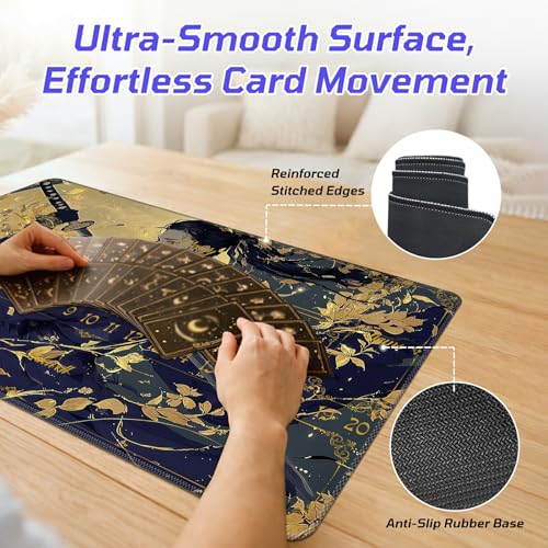 Classical-Style Hero TCG Playmat, RPG Quest Progress Playmat for MTG Card Game, Stitched Edge Non-Slip Rubber Base, Smooth Surface Trading Card Game Mat 24 x 14 Inch - color: Classical-style Hero, size: Zone 2