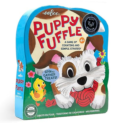 eeBoo: Puppy Fuffle - A Game of Counting & Simple Strategy, Kids Spinner Board Game, Collect Toys & Treats, Preschool, Ages 4+, 2-4 Players, 15-25 Min - style: Puppy Fuffle
