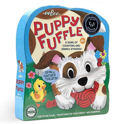 eeBoo: Puppy Fuffle - A Game of Counting & Simple Strategy, Kids Spinner Board Game, Collect Toys & Treats, Preschool, Ages 4+, 2-4 Players, 15-25 Min - style: Puppy Fuffle